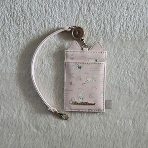 San X Korilakkuma Pink Cat Ears  Retractable Pass Case Cardholder ID Wallet